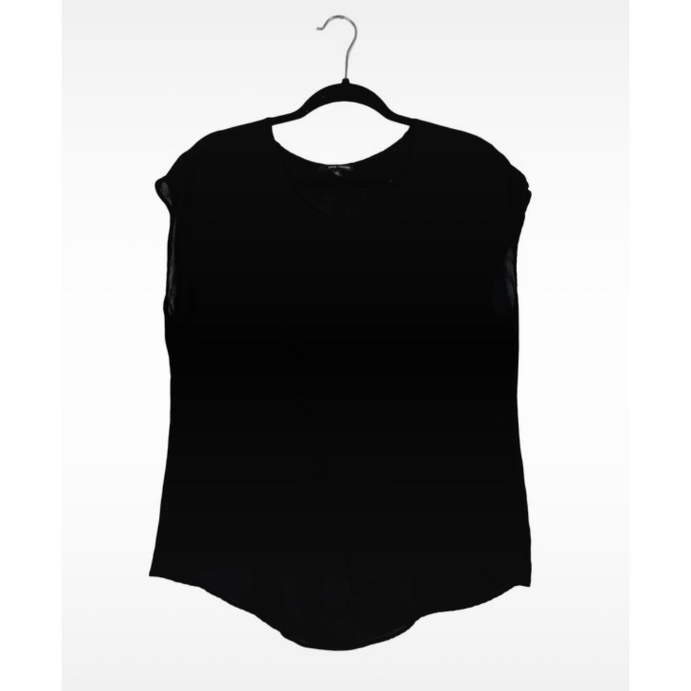 Love + Haight Women's Black Chiffon Blouse XL